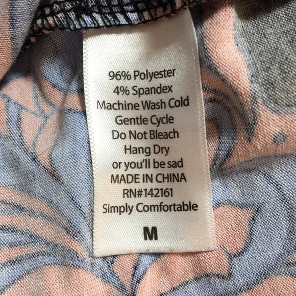 LuLaRoe Long Hi-Lo Irma Tunic Top Black Blue Orange Floral Pattern Size Medium‎ - Picture 8 of 8